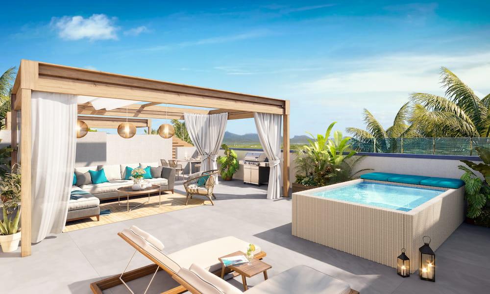 What are the advantages of penthouse apartments in Mauritius